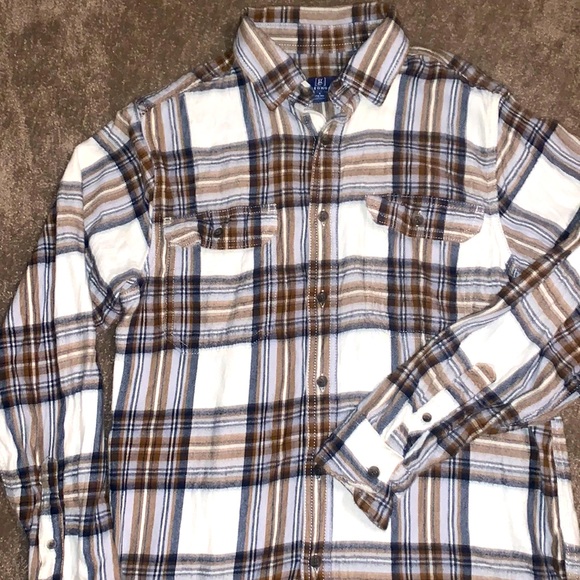 George Plaid Button Front Flannel Shirt - Picture 1 of 5